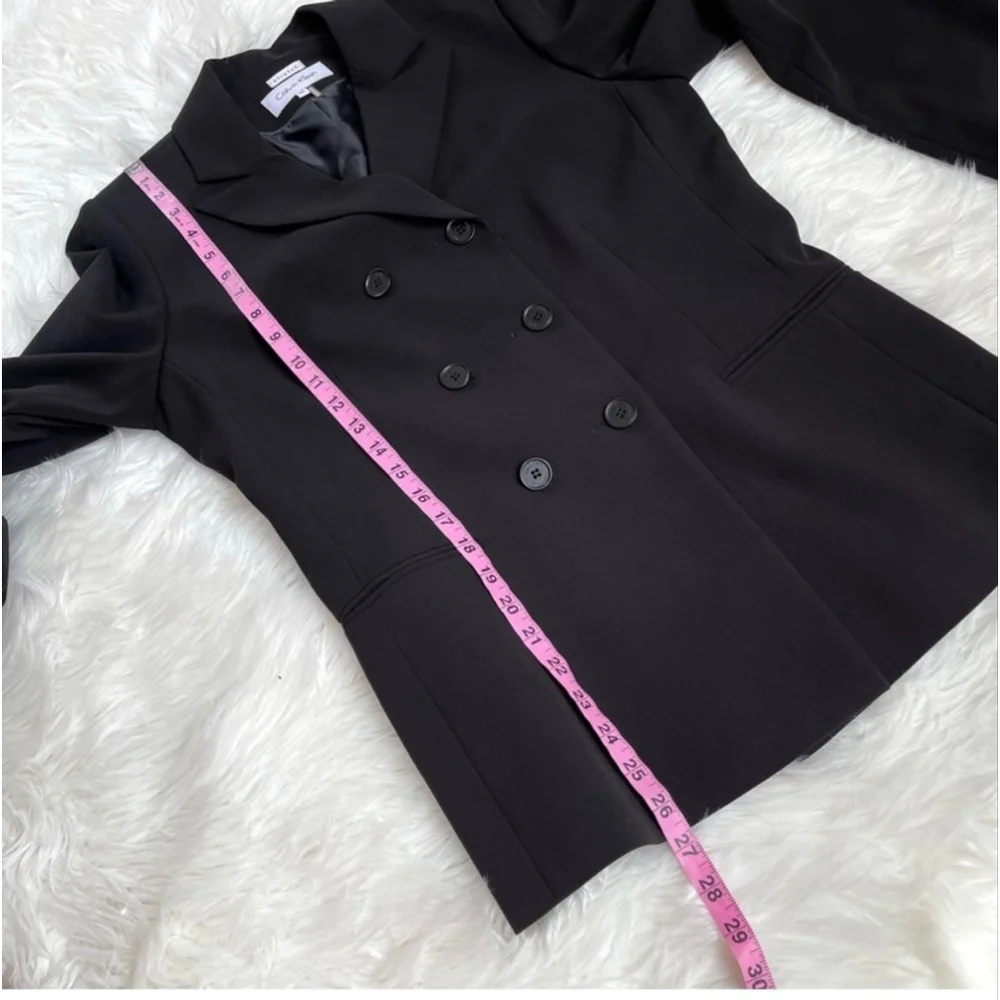 Calvin Klein Black Stretch Double Breasted Blazer NWT Size 10 Women’s - Picture 11 of 11